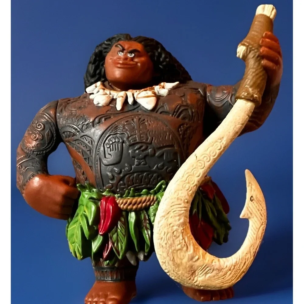 Disney Moana Maui Figure Fish Hook Tattoo Warrior Toy PVC 6-7